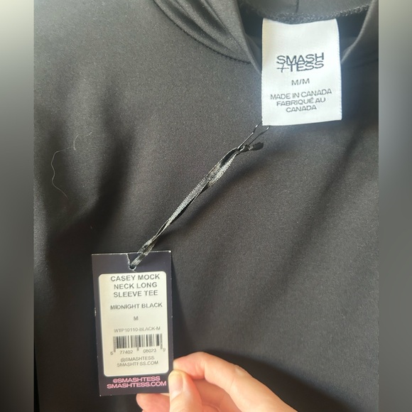 NWT Smash + TESS Mock Neck Long Sleeve Tee in Black - Picture 3 of 3